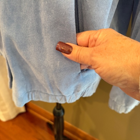 Liz Claiborne Women's Soft Blue/Periwinkle Suede Leather Jacket, Size XL - Picture 8 of 16